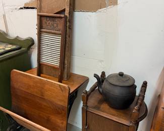 School Desk, Cigar Stand, Washboard, Slaw Cutter