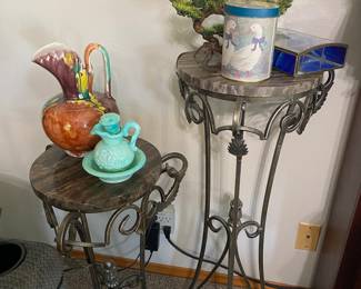 Marble plant/trinket stands 