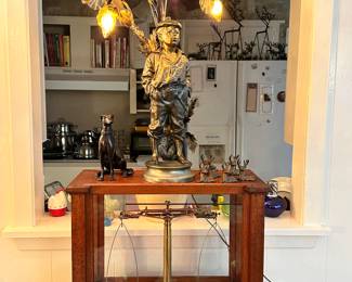 Vintage Scale and Bronze Lamp