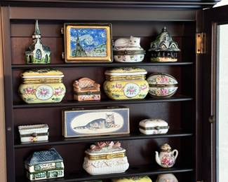 Collection of Limoges Hinged Trinket Boxes and other small collectables. 
