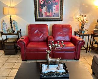 7 Drawer Storage Coffee Table, Copper Reindeer