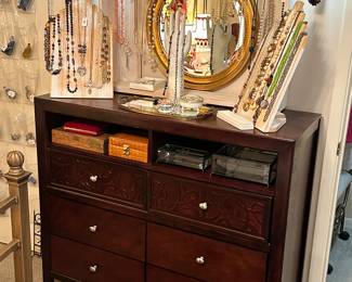 6 Drawered Double Chest with Open Shelves and great selection of Necklaces and Bracelets