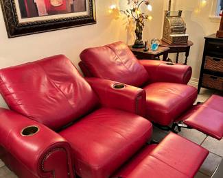 Palliser, Leather, Motorized Double Theater Recliners