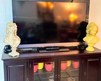 Large Screen TV, Marble Bust, Several Pots for your plants