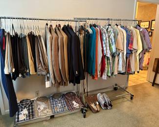 Men's Clothing: Name Brand Shirts, Suits, Slacks and Shorts. Size 1 and 2X