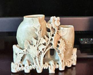 Carved Soapstone Vase