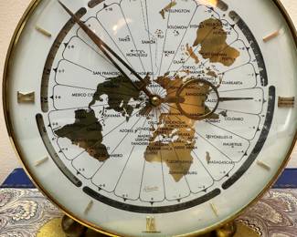 Kundo World Time Desk Clock, Brass Vintage 1960's