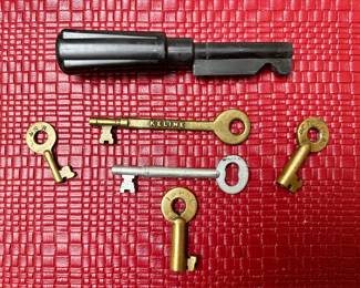 Antique Railway Keys: Texas & Pacific Railroad, Southern Pacific Transportation Co., St. Louis & Southwestern Railroad, Caboose Key and Reverse Handle