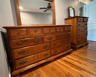 1940s bedroom furniture. Included two end tables, bed frame and two chest of drawers. HEAVY! 
