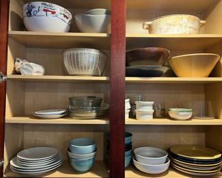 Lots of bowls and plates. 