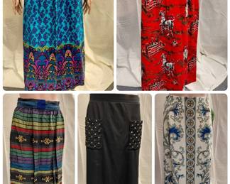 Vintage clothing Bold and Artsy Long Skirt Lot