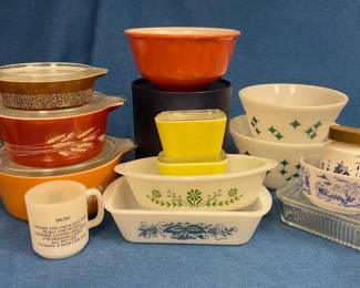 Pyrex, Glasbake And Assorted Milk Glass