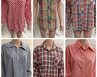 Plaid And Gingham Retro Shirt Lot