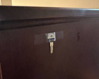 Solid Wood 4 Drawer Filing Cabinet with Key