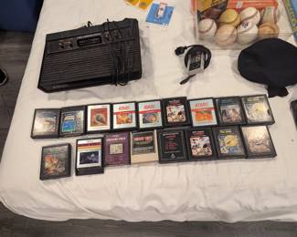 Atari console and games 