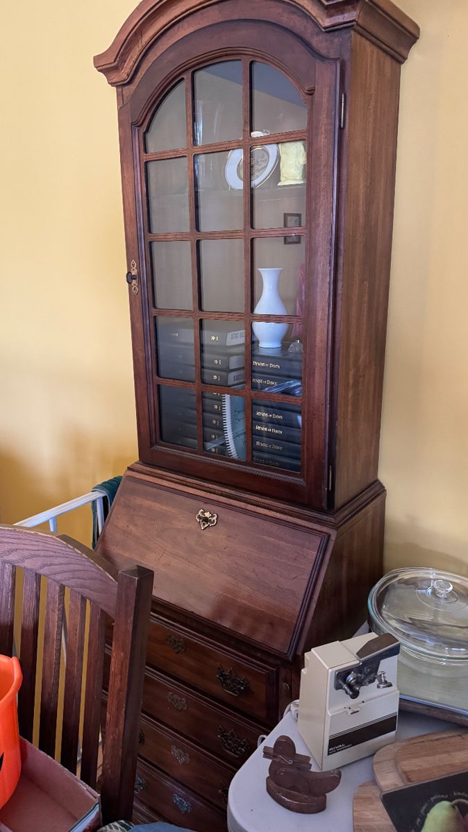 Vintage solid wood secretary 