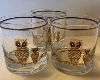 Culver 22k gold Owl Tumblers