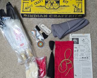 Grey Owl 1962 Boy Scout American Indian Craft Kit for making a full Indian headdress