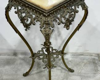 Brass and Onyx Top Fern Stand