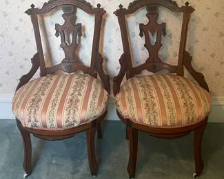 Walnut Victorian Parlor Chairs