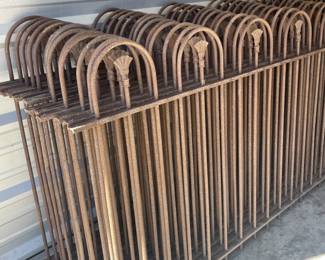 Eight 8-foot Sections of Cast Iron Fence