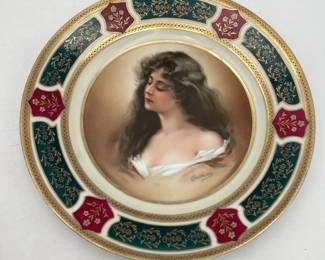 Royal Vienna Beehive Portrait Plate, Artist Signed