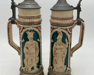 Pair of German Steins
