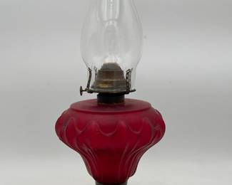 Ruby Satin Oil Lamp