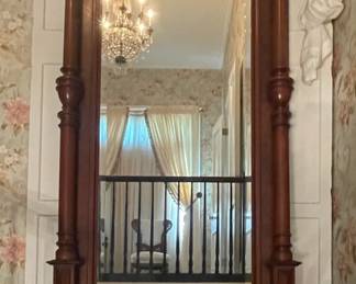 Tall Walnut Foyer Hall Pier Mirror