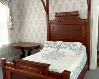 Walnut half tester bed