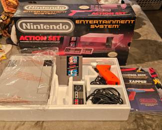 Missing power cord and coax. Box in amazing shape. Gradable console.