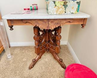 vintage ornate marble top table