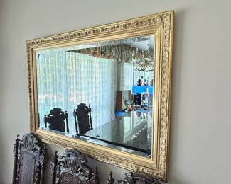 hollywood regency gold mirror