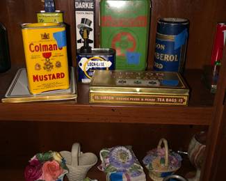 Ceramic KnickKnacks, Collectible Tins