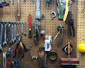 Wrenches, Chisels, Hammer, Pliers, Socket Set, Torch Tips, Tin Snips, Wire Brush, Vice Grips, Box Cutter, Picture Frame Clamps