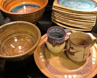 Pottery Plates, Bowls, Mugs, Platter