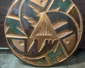 9 LargeVibrantSculpturedCopperMural