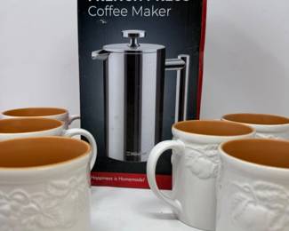 40 NIBMuellerFrenchPress6MugSet