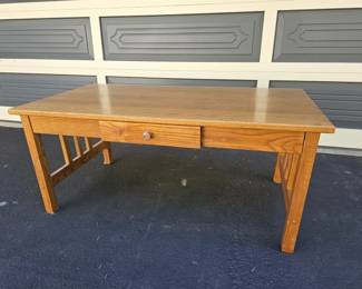 39 MissionSyleOakCoffeeTableWithDrawer
