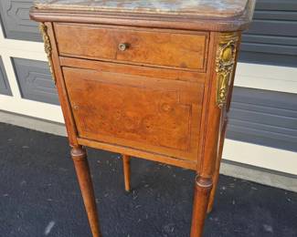 41 AntiqueFrenchLouisXVIStyleMarbleTopEndTable