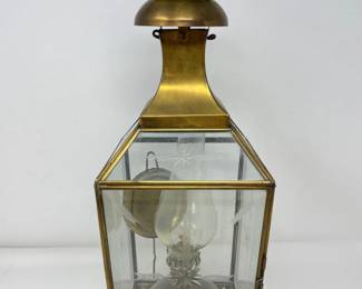 86 OilBurningBrassCutGlassLantern