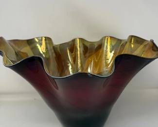 92 HandBlownCenterpieceVaseSignedbyArtistDanBergsma
