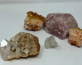 54 RawClearandRoseQuartzOrangeCalcite