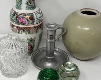 50 HandpaintedVaseAluminumCandlestickCrystalJarGlassApples