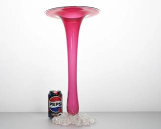 tall pink vase