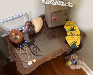Nice carve table with home decor