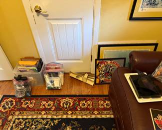 Miscellaneous office items in wall decor
