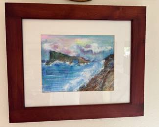 Matted and framed original watercolor.  Signed by artist Phyllis Gubins.
