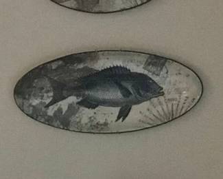 blue and white fish ceramic tray