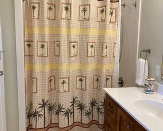 Shower curtain with palm trees 
Extra long